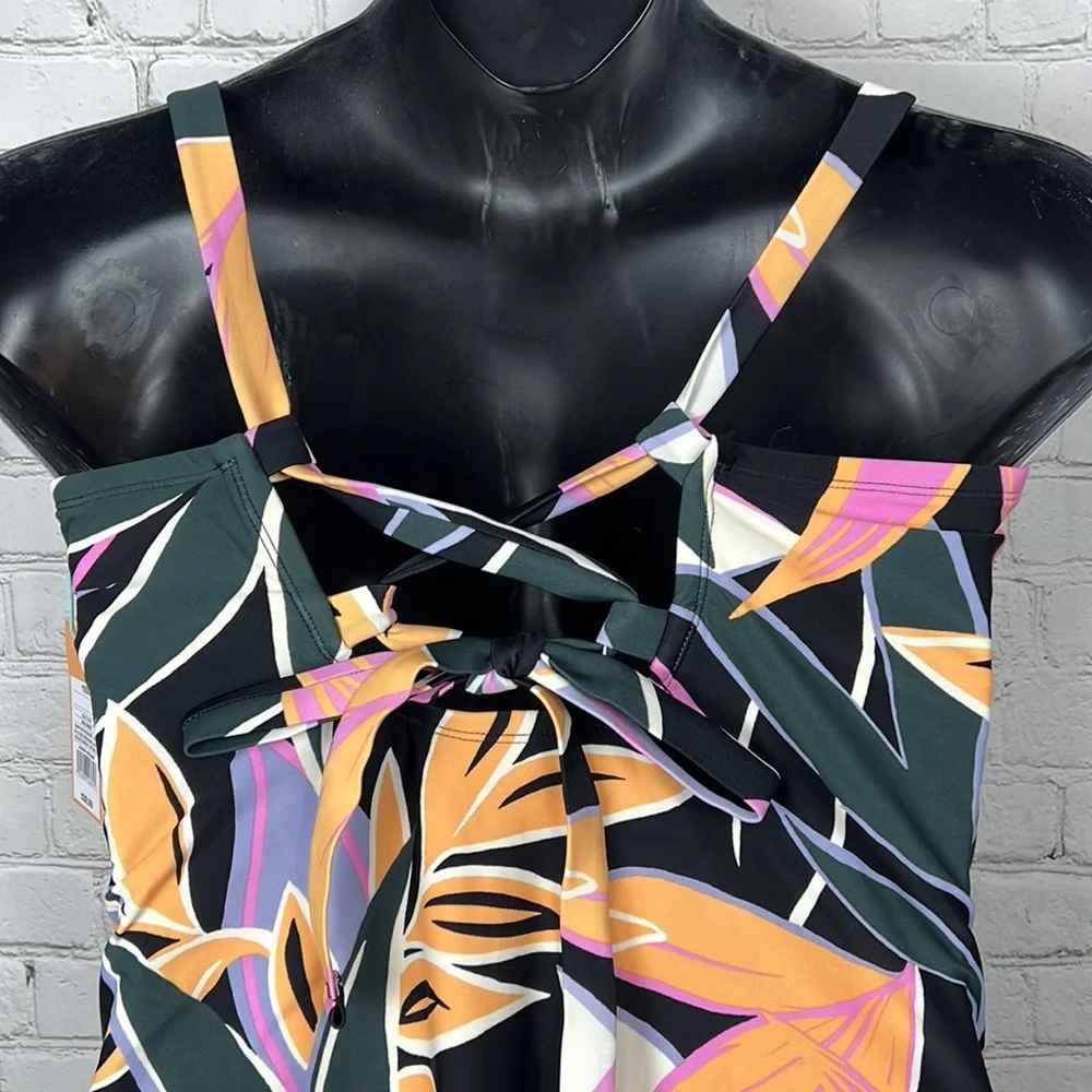 Kona Sol Tropical Print One Piece Swimsuit Plus Size 18W - Picture 3 of 4